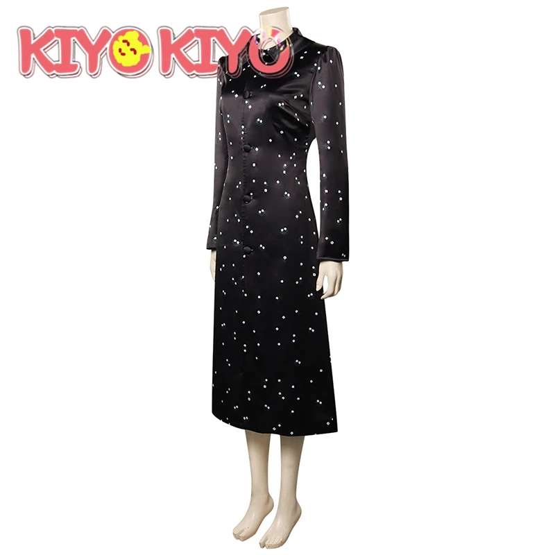 KIYO-KIYO Anime Addams Cosplay Family Cosplay Costume Wednesday Addams Costume Halloween Dress for Women