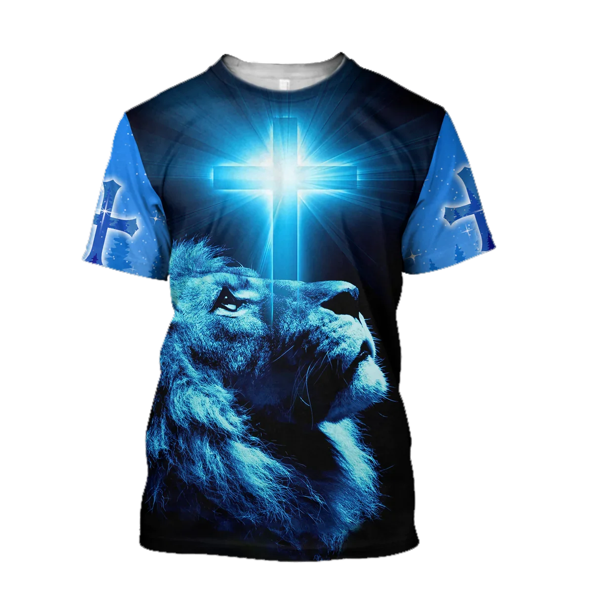 T-Shirt Men's Summer God Religion Christ Jesus Cross 3D Print Hip Hop Loose Short Sleeve Streetwear Oversized Vintage Tees Tops