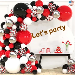 102pcs white red black balloon kit.birthday.Halloween.Weddings.Anniversaries.Valentine's Day. PROM.All-purpose party decorations