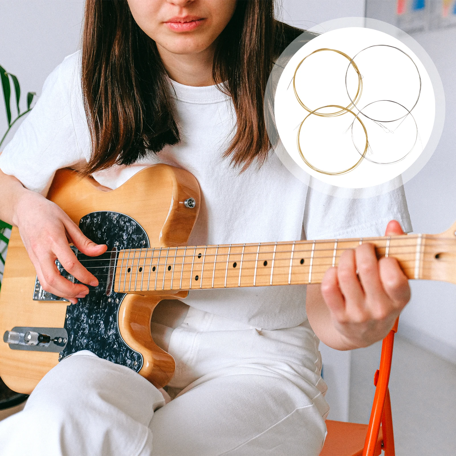 

4Pcs M Strings Stainless Steel Imported Bright Smooth Durable Replacement Parts Guitar M String Accessories
