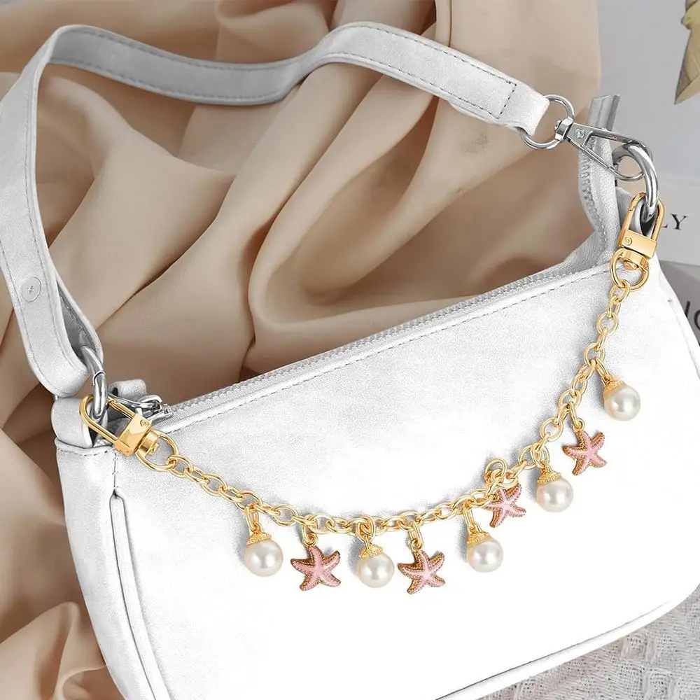 

Bag Charms For Handbags Starfish Shell Pearl Bag Chain Bohemian Layered Metal Chain Bag Pendant DIY Bag Charms Handbag Jewelry