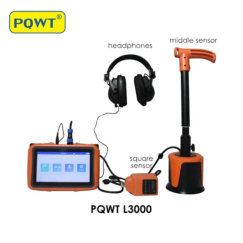 

PQWT L3000 Indoor and Outdoor Water Pipeline Water Leak Detector with 2 Sensors City pipeline floors walls water leak detector