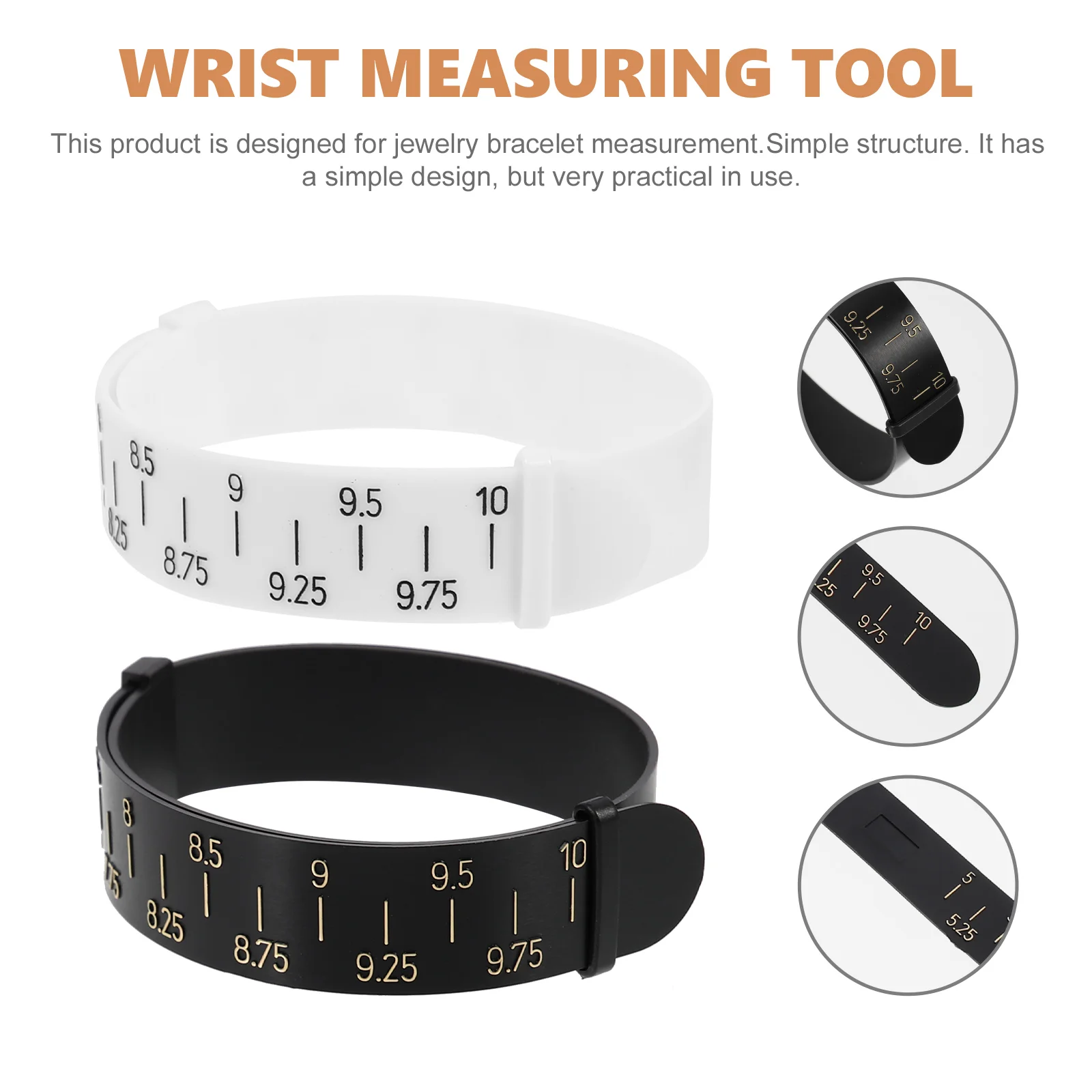 2 Pcs Wrist Measuring Tool Bracelet Sizer Gauge Weeding Measure for Supply Bracelets Bead