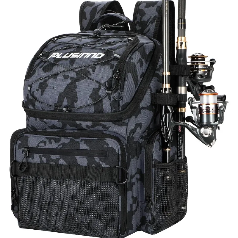 

Fishing Backpack with Rod Holders & Cooler, 45L Large Water-resistant Fishing Tackle Bag,Fishing Tackle Backpack