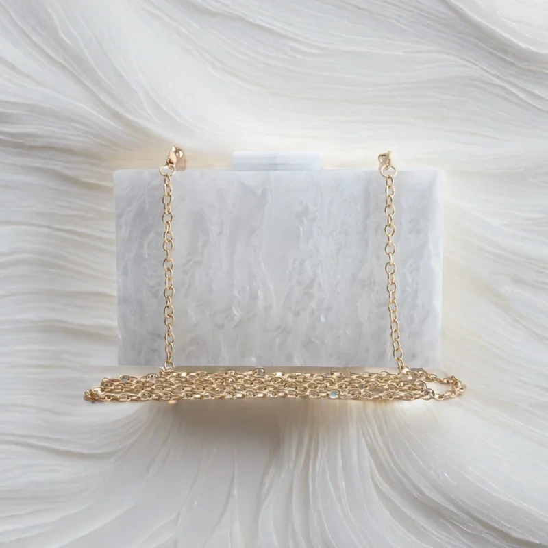 

Messenger Bags for Women Brand Shoulder Luxury Crossbody Bags Handbags Bolsa Feminina Pearl White Acrylic Box Clutches Bags