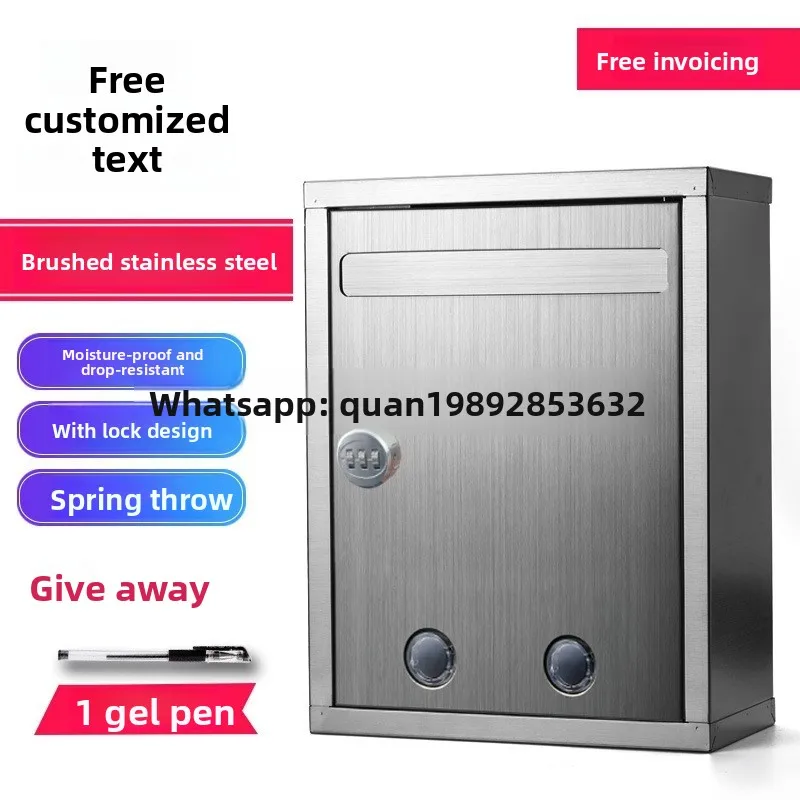 outdoor stainless steel mailbox password lock thickened small multi-purpose suggestion box complaint suggestion box
