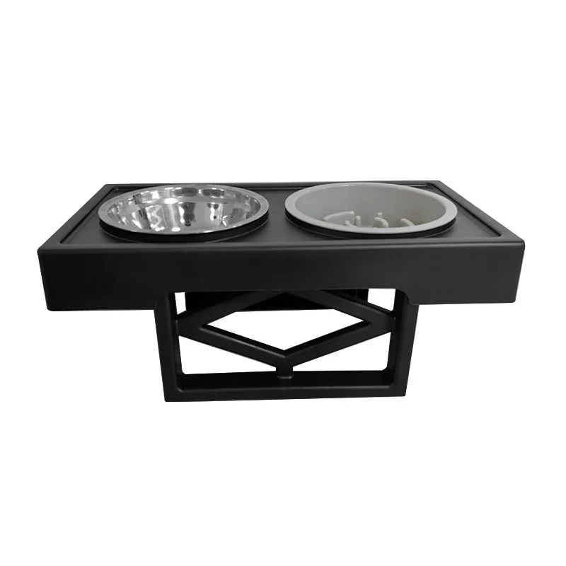 Pet Supplies Bowl Dog Bowl Drinking Water Feeding Double Bowl Lifting Bowl Rack Cat Slow Food Bowl Stainless Steel Pet Rice Bowl