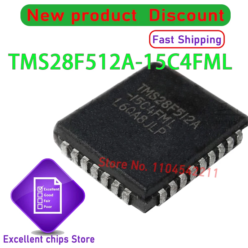 (5-10piece) 100% New TMS28F512A-15C4FML TMS28F512A TMS28F512A-12C4FML PLCC32 Chipset