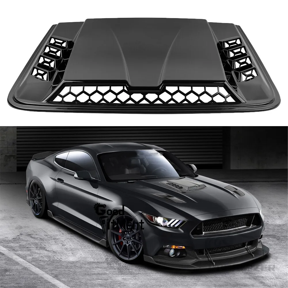 

Universal 18.9"x14.17" Car Air Flow Intake Hood Scoop Vent Decorative Cover For Ford Mustang 2013-2023