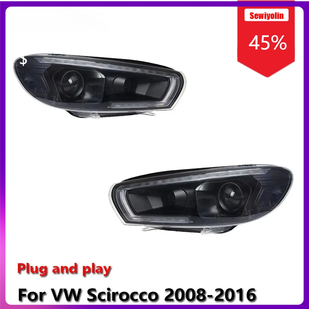 

Sewiyolin Car LED Lamp Headlight Assemblies For Volkswagen Scirocco 2008-2017 Fog DRL Brake Turn Signal Lamp Plug And Play