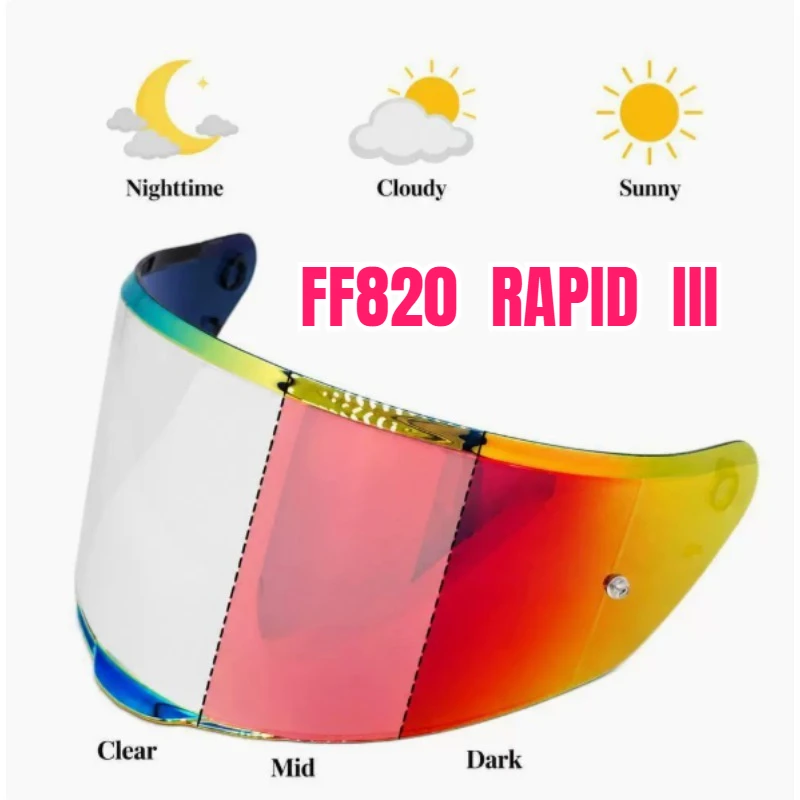 Colorful Photochromic Lenses LS2 FF820 RAPID III Moto Helmet Lens Riding Helmet Replacement Mask FF820 Flip Helmet Color Lenses