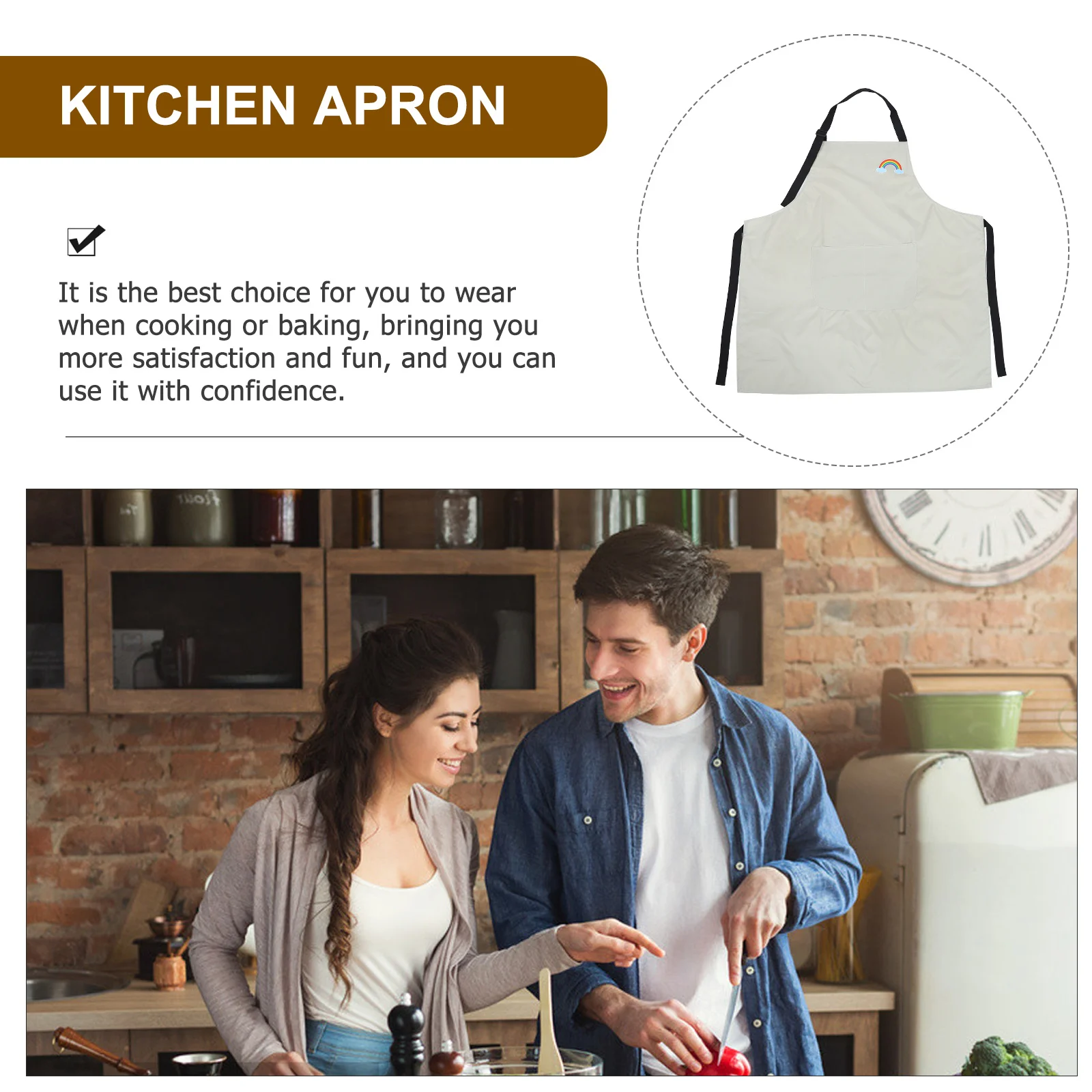 

1Pcs Japanese-Style Waterproof PVC Apron Grey White Lace-Up Kitchen Apron for Cooking Baking Cleaning Handy Gift Idea with