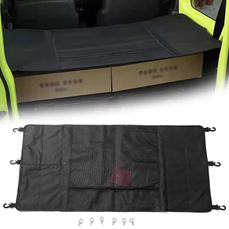 Car Trunk Curtain Cover Rear Storage Bag Net with Lock Hook For Suzuki Jimny JB64 JB74 2019-2022