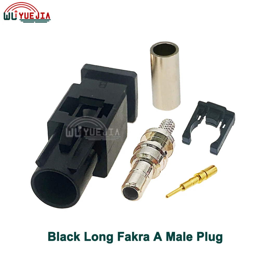 Long Fakra A/B/C/D/E/F/G/H/I/K/Z Male Plug Crimp Connector Car Radio FM GPS Antenna Fakra Adapter for RG316 RG174 Pigtail Cable