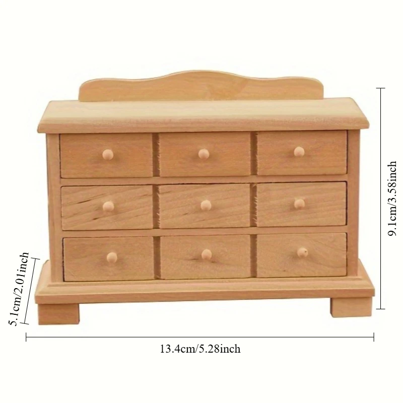 ตู้เก็บของไม้จิ๋วสำหรับบ้านตุ๊กตา ขนาด 1:12 จำนวน 1 ชิ้น ของตกแต่งบ้านตุ๊กตา ห้องนั่งเล่น ตู้จิ๋ว ของประดับตกแต่ง