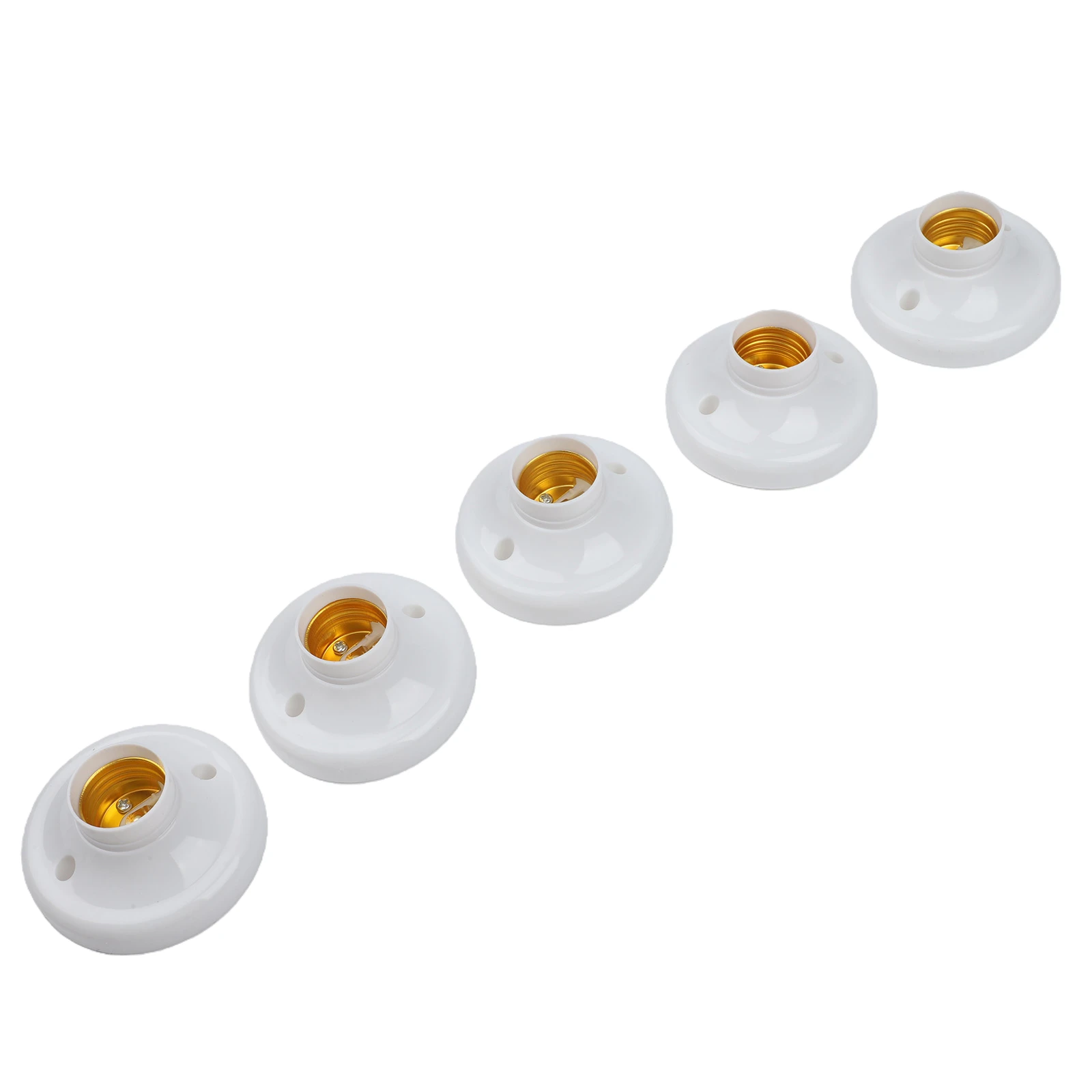 Lamp Holder Light Bulb Socket Signs And Displays Plastic+Metal 2A White+Gold E27 Screw Socket Light Bulb Holder