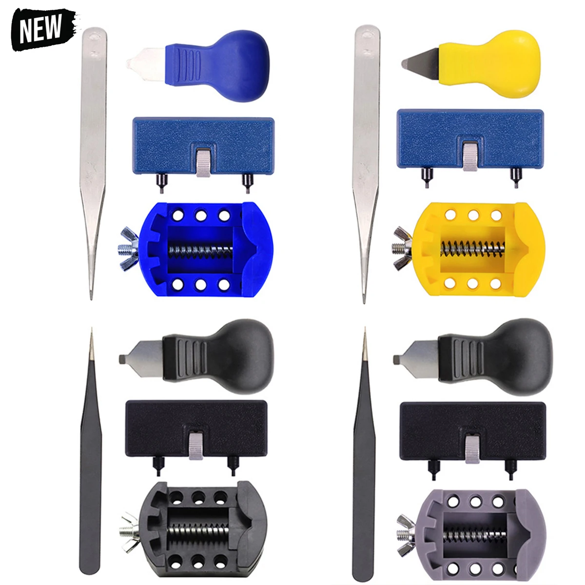 4Pcs/Set Watch Battery Replacement Kit Wrench Back Remover for Rotate Open Cover Case Opener Watch with Watch Back  Remover