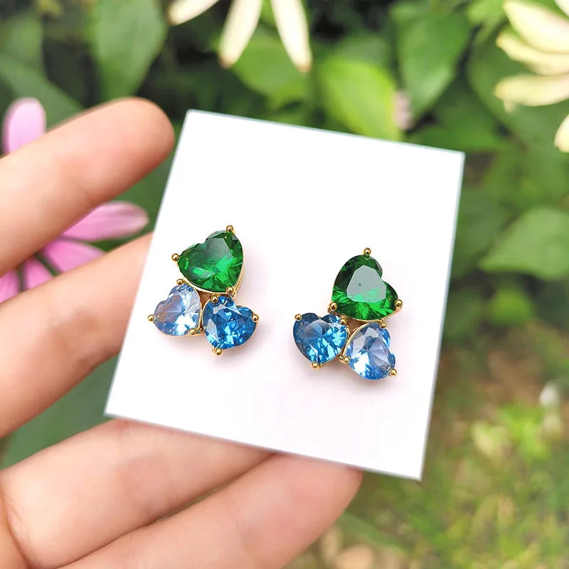 

High Quality 1:1 Brand Crystal Heart Earrings lots boucle oreille femme luxury jewelry for women 2024