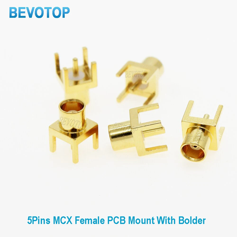 10PCS/lot MCX Female Jack Center Solder Thru Hole PCB Mount Connector with Solder Post 50 Ohm RF Coaxial Connector