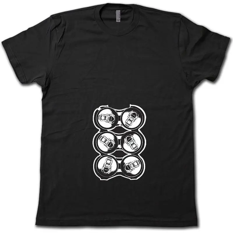 Äúsix Pack Abs Äù Camiseta clásica para beber cerveza 100 algodón suave divertido