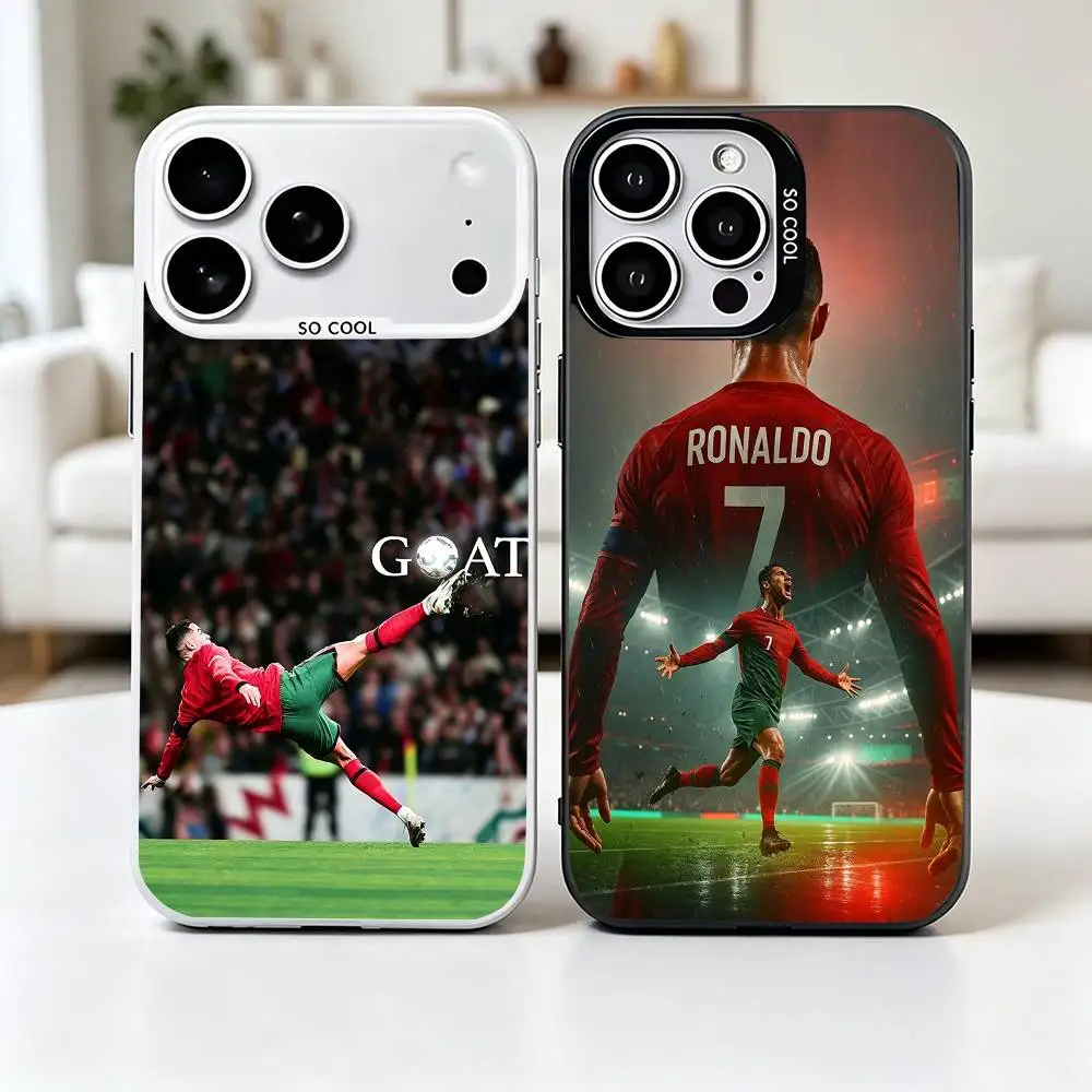 

Famous A-Athletes C-CR7 Phone Case For iPhone 17,16,15,14,13,12,11 Plus,Pro Max,XS,Colorful Silver Phone case Funda Cover