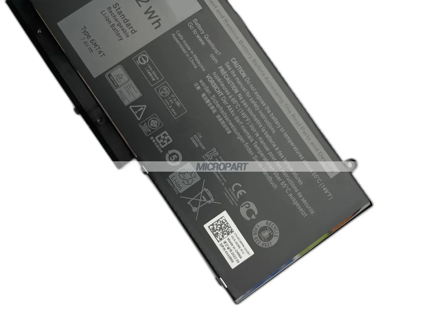 Batterie de secours alimentée Wh 6MT4T pour ordinateur portable, batterie de rechange pour Dell Latitude E5450, Latitude E5470, Latitude E5550, longue durée de vie de la batterie, 7.6V