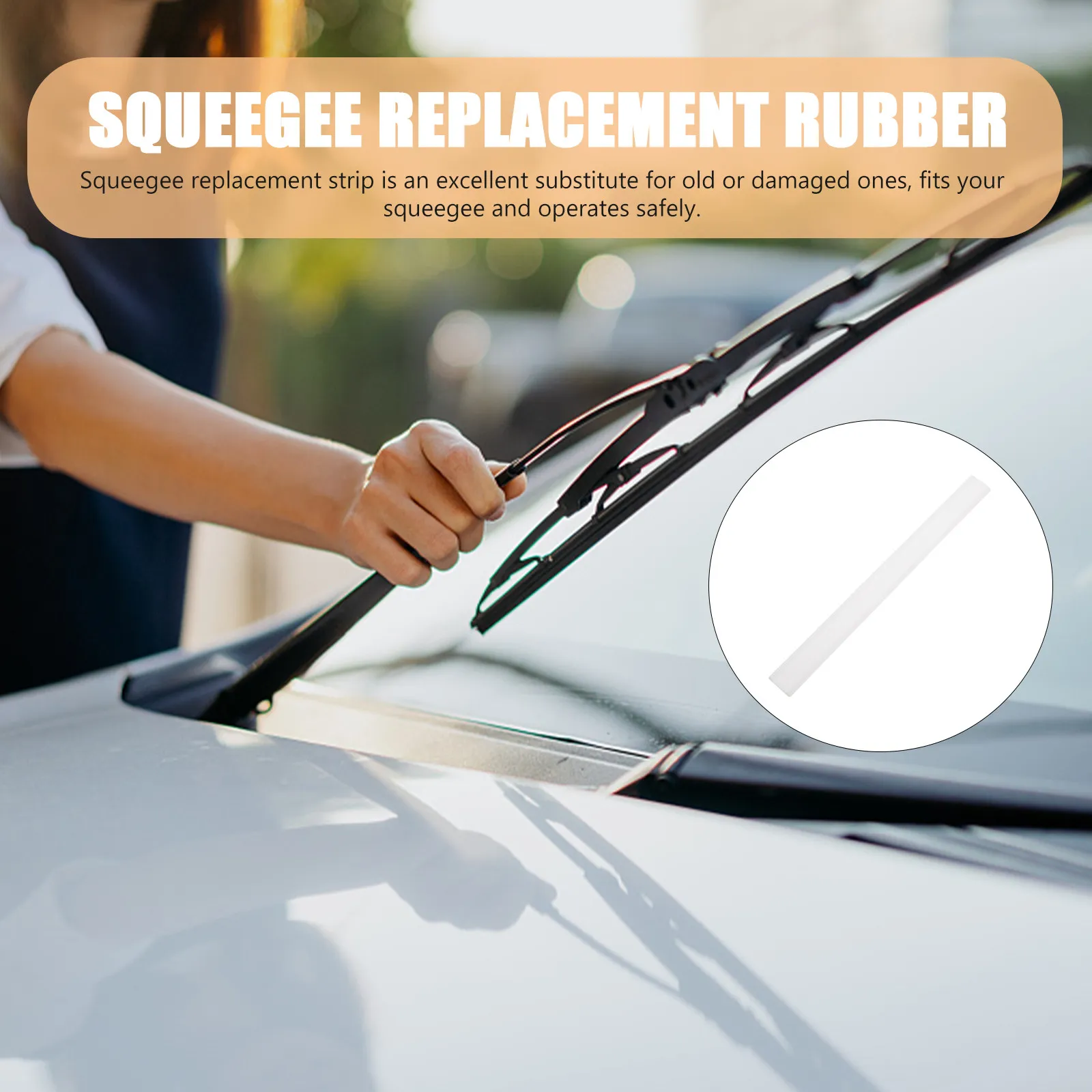 Silicone Rubber Squeegee Replacement Strip Wear Resistant Flexible Shower Squeegee Refill Window Cleaning Replacement Parts