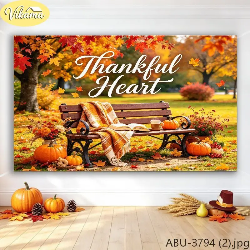 VIKAMA Cornucopia & Tractor Wall Tapestry, Non-Toxic Crisp Lines, Decor for Living Room Dining Room Bedroom