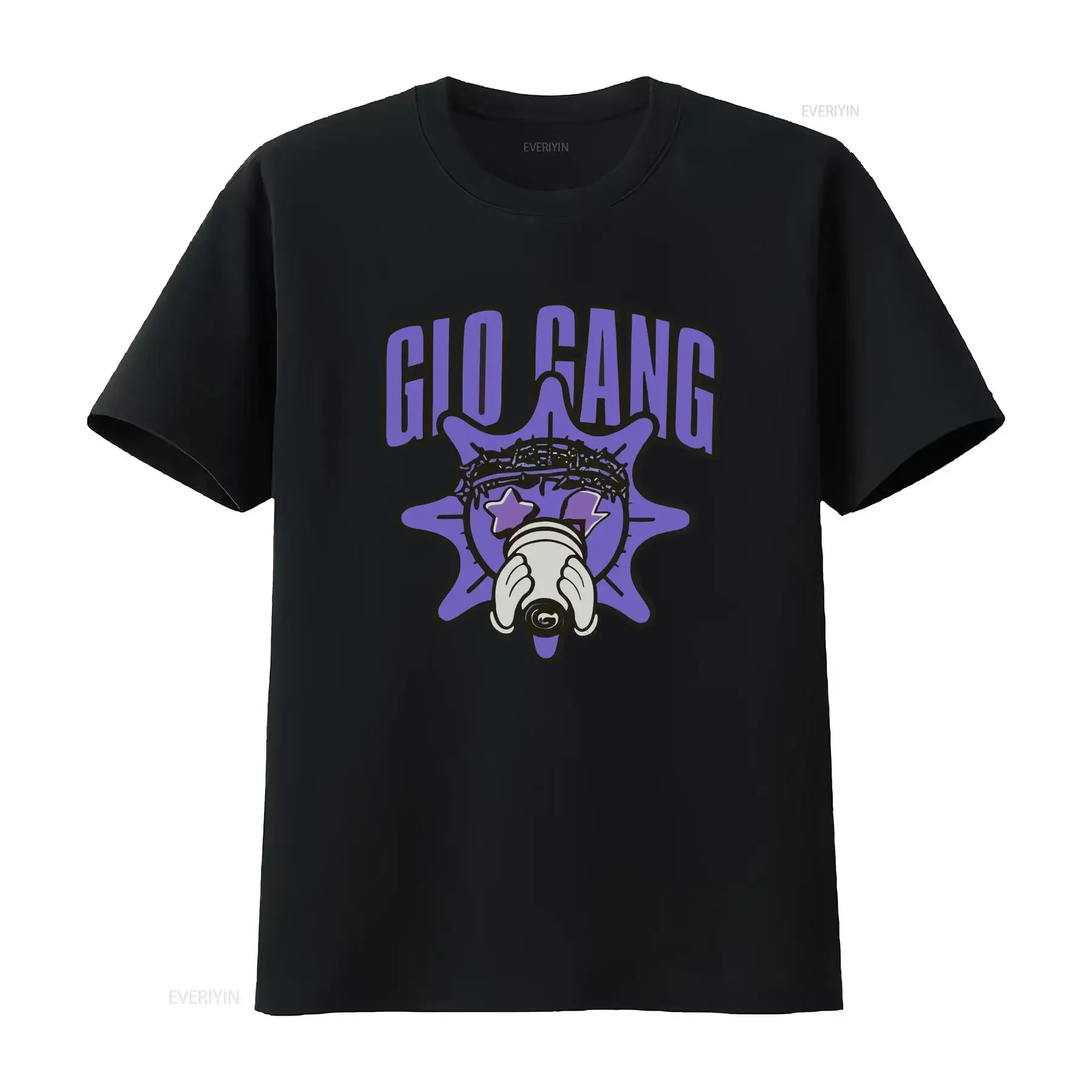 

Glo Gang Graphic Tee Cartoon Style Streetwear Cotton Crew Neck T-Shirt for Men