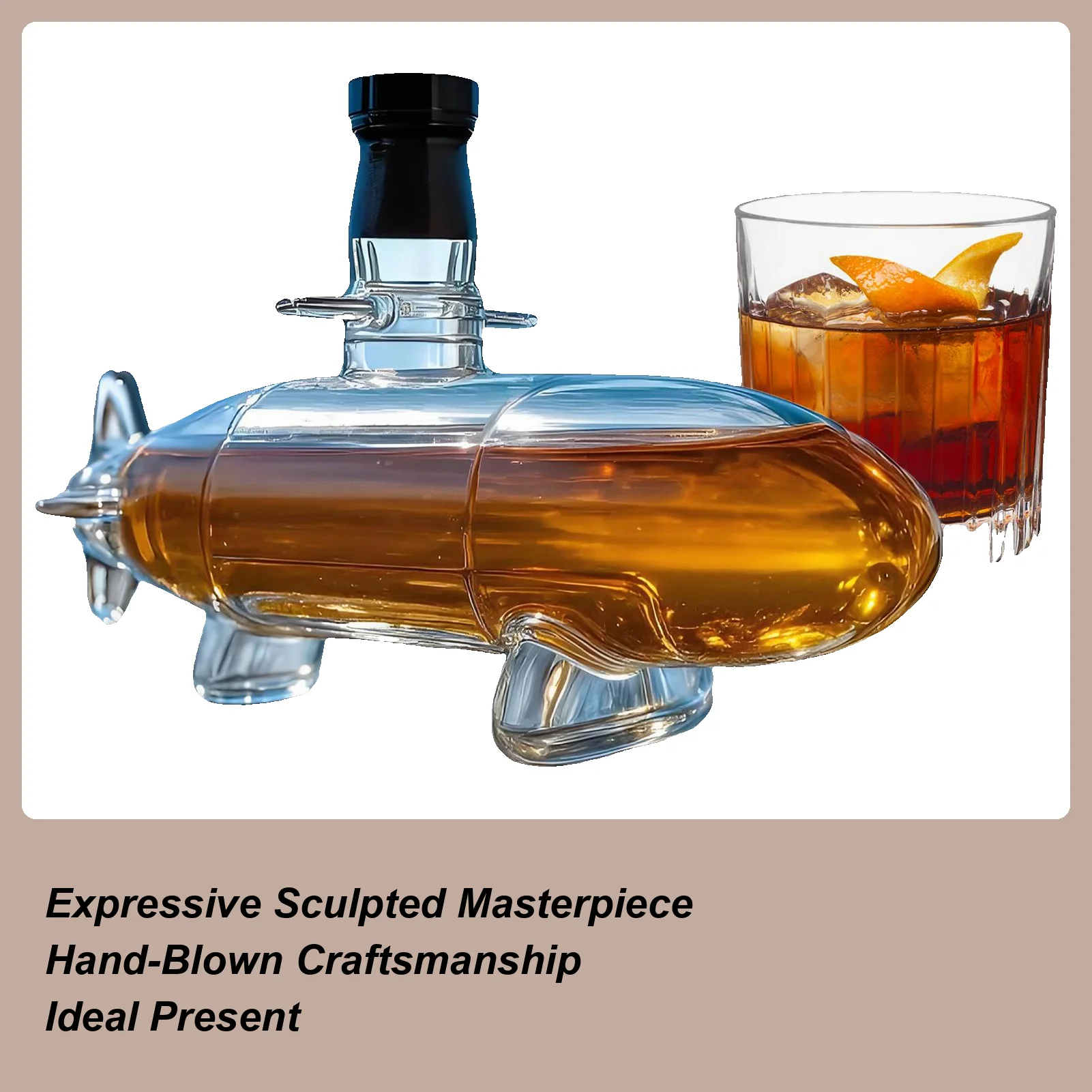 

Funny Whiskey Decanter Transparent Submarine Shape Wine Bottles Creative Decorative Submarine Whiskey Decanter for Party Bar