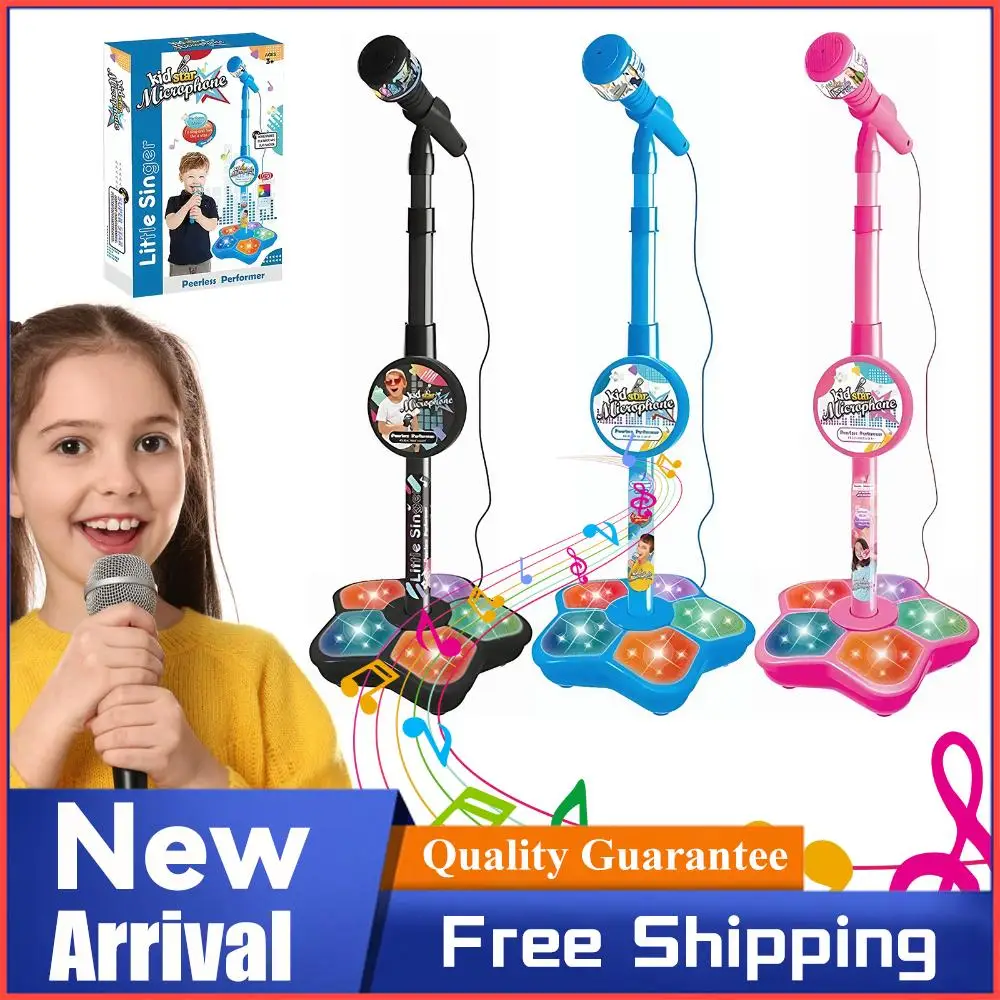 Micrófono para niños con soporte, máquina de canciones de Karaoke, instrumentos musicales, juguetes educativos para entrenamiento cerebral, regalo de cumpleaños para niña y niño