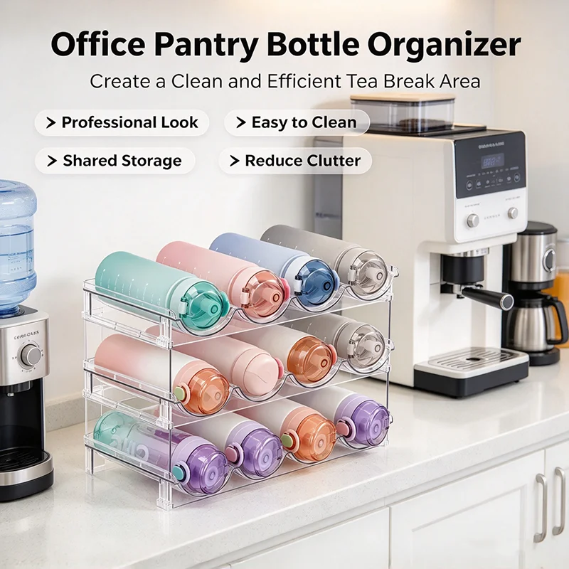 2/3/4 Tier Stackable Bottles Drinks Organizer Shelf Mug Storage Rack Wine Beverage Water Bottle Storage Rack for Stanley Tumbler