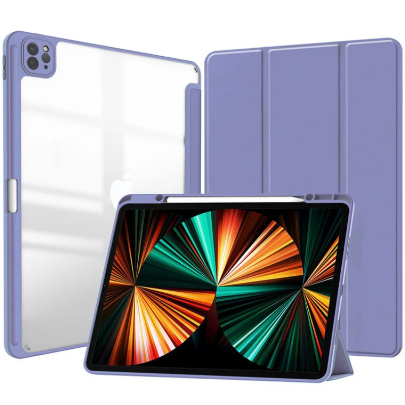 For iPad protective case, acrylic, 10.9/11 in, anti-bending, 9.7 , 10.2 , with pen slot, two-in-one soft edge case