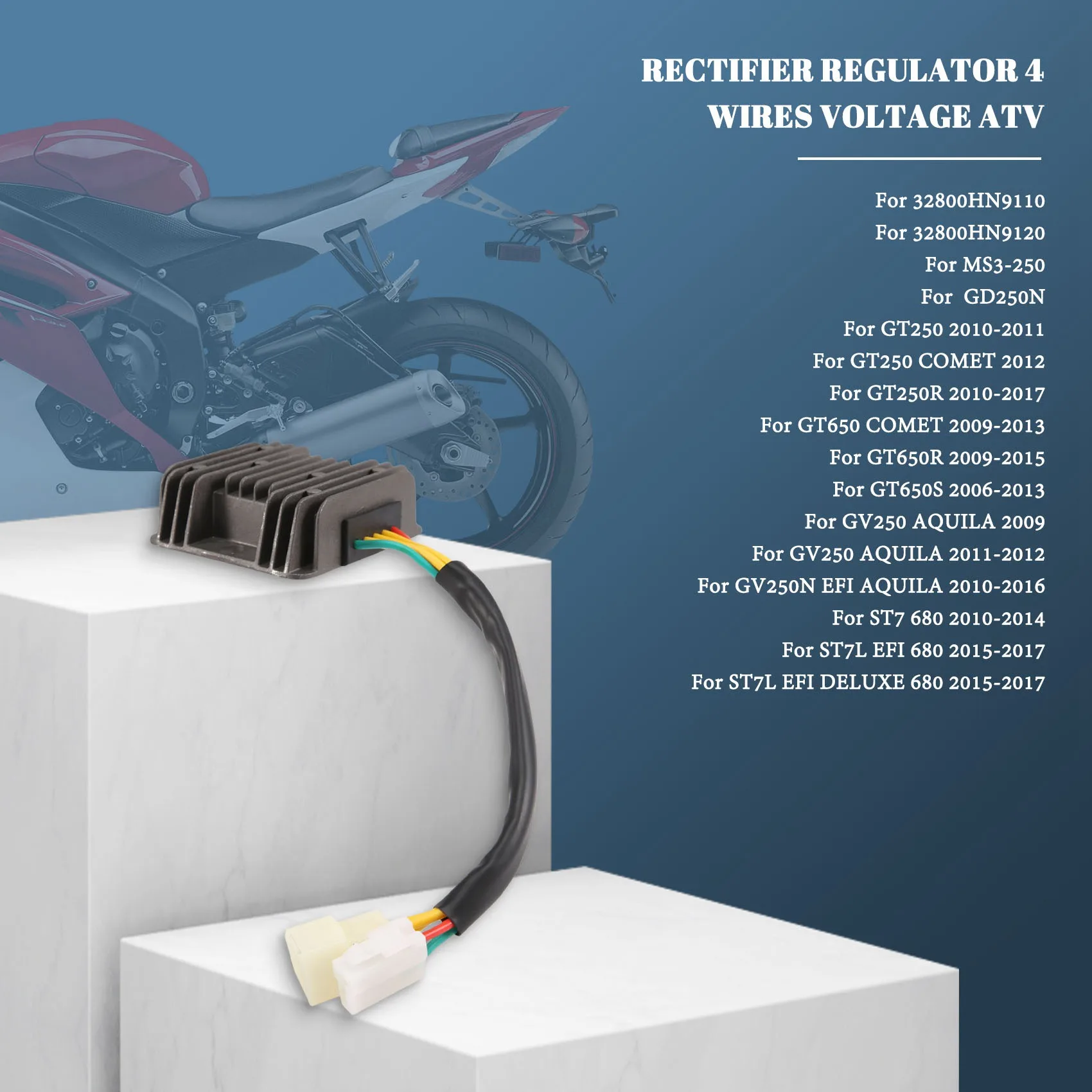 مقوم منظم الدراجة النارية ، 12 فولت ، مناسب لـ GT250 ، GT650 ، COMS ، GT250R ، GT650R ، GT650S ، ST7 ، 32800HN9101 ، 32800HN9110