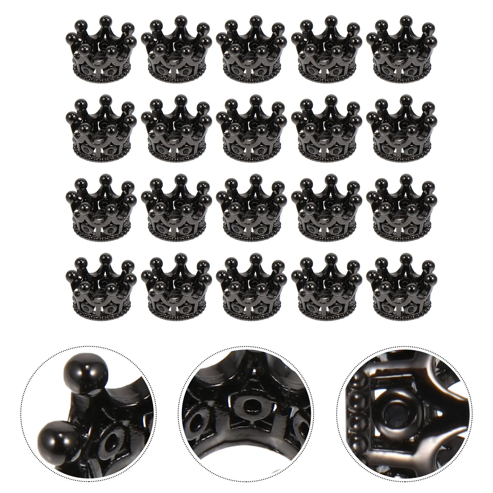 

20Pcs Mini Crown Copper Adornments DIY Zircon Decorations for Handmade Jewelry Necklace Pendant Earrings Perfect Craft Materials