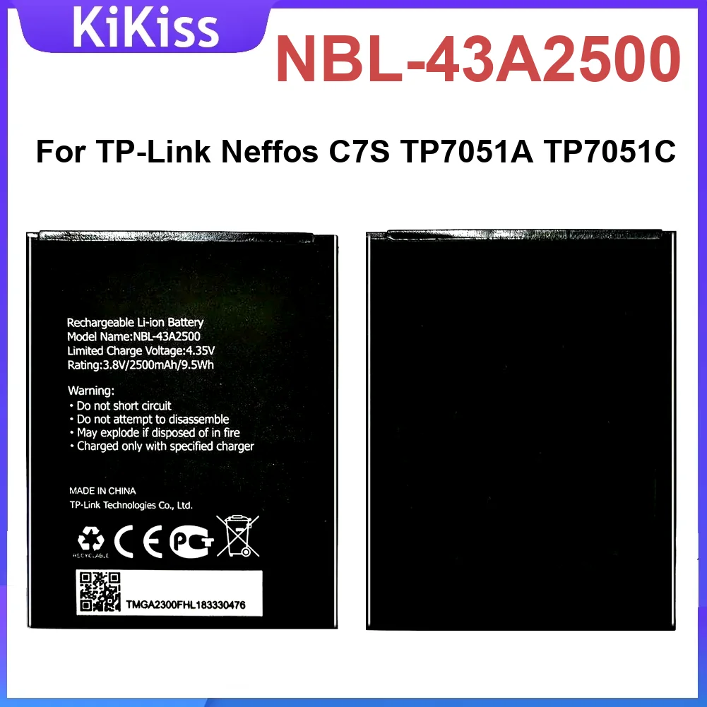 

2500 мАч Nbl-43A2500 аккумулятор для Tp-Link Neffos C7S TP7051A TP7051C Сменный аккумулятор большой емкости для мобильного телефона