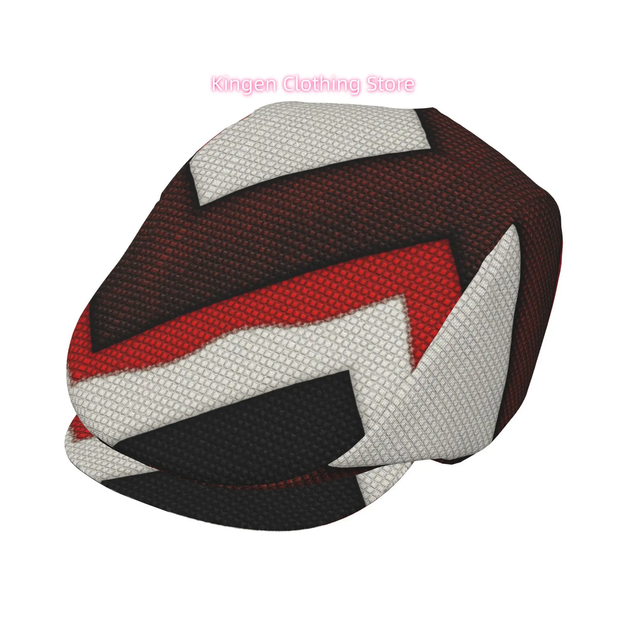 Brown Red White Textured Stripes 1pc All-over Print Flat-top Hats for Men and Women, Newsboy Caps, Berets, Irish Hats, Driver Ca