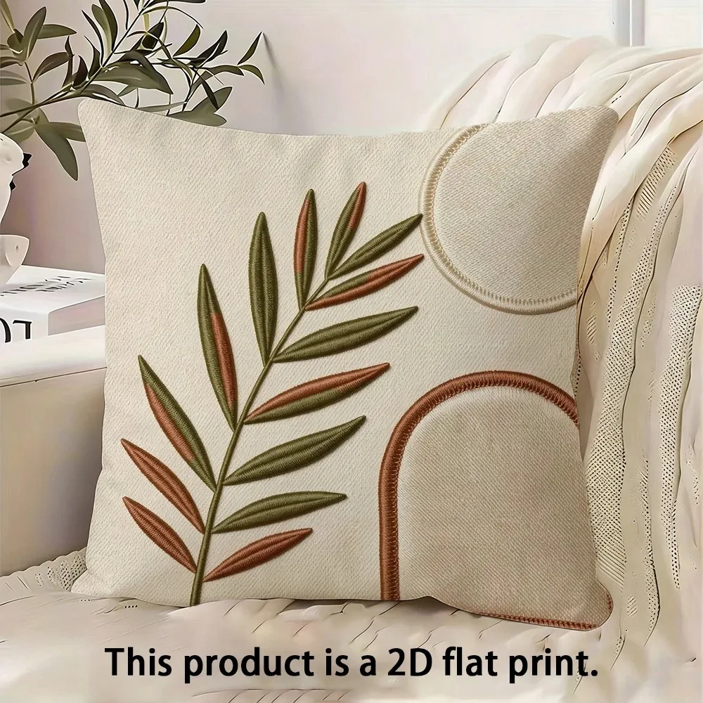 Cottagecore Thatched House Garden Cushion Cover Peach Skin 2D Flat Printed Spring Landscape Throw Pillowcase For Sofa Bed Decor