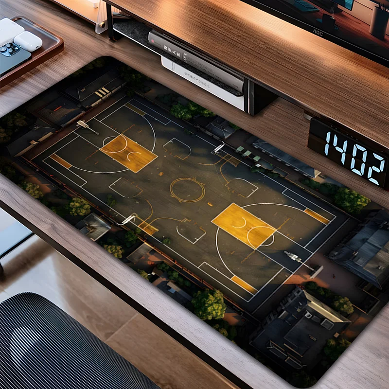 CIFBUY Basketball Mouse Pad Large Desk Mat Panoramic Court Layout HD Print Wrist Rest for PC Laptop Gaming Office Gift Decor