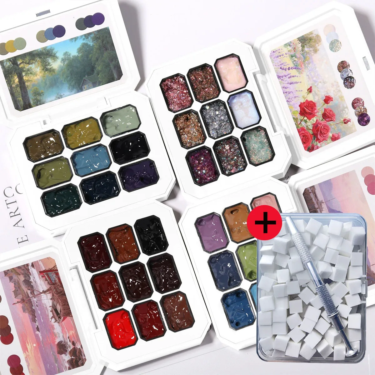 1set 2pcs Solid patting glue nail polish gel UV&LED nail art creation 100pcs sponge 1pc clip nail salon  Christmas DIY INS