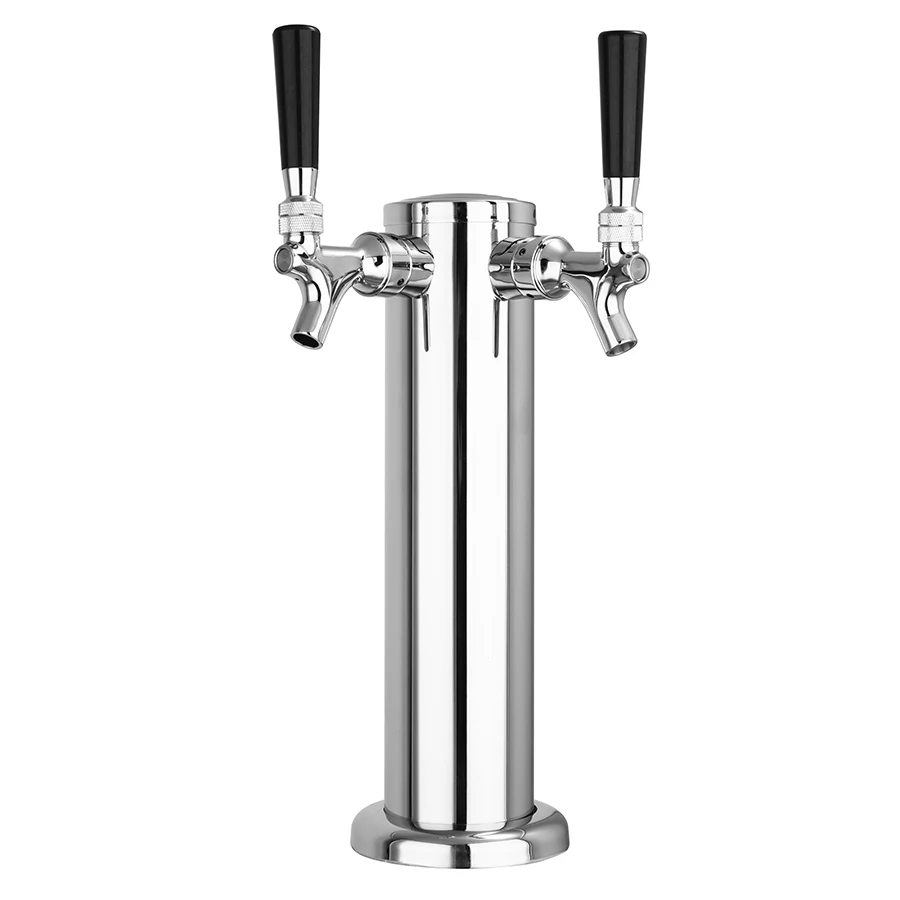 Modern Draft Beer Machine Stainless Steel Adjustable Faucet Double Head Column Equipment Home-Brewed Craft Beer Column