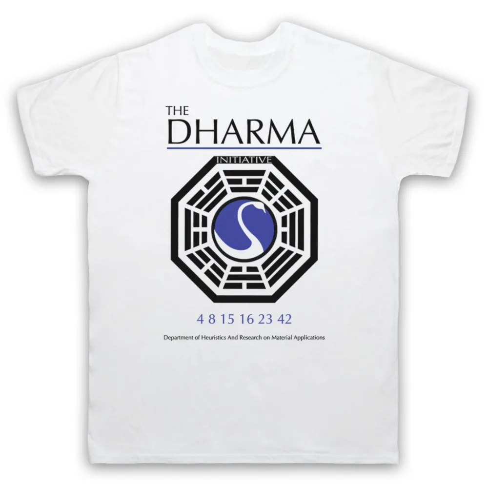 LOST UNOFFICIAL THE DHARMA INITIATIVE CULT TV SHOW MENS & WOMENS T-SHIRT High Quality Cotton Tops