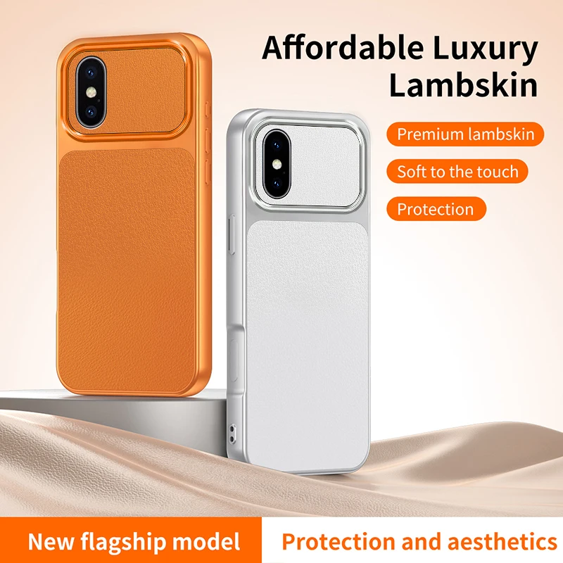 Funda Lychee-Textur Handyhülle für Apple iPhone XS Max X XR Einfache Luxus-Veredelung Kunstleder Weiche Silikon Original Rückseiten-Abdeckung