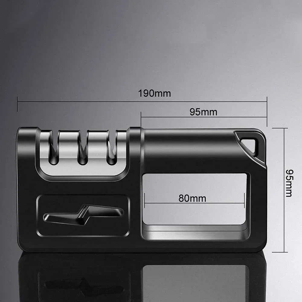 4 in 1 Knife Sharpener Diamond Ceramic Tungsten Sharpening Tool for Kitchen Knives Essential Cooking Accessories