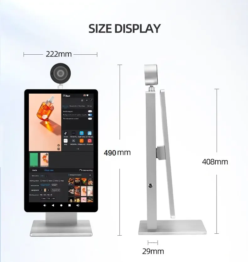 15.6 Inch All In One Smart Live Streaming Machine Global Complete Live Broadcast Equipment With Green Screen