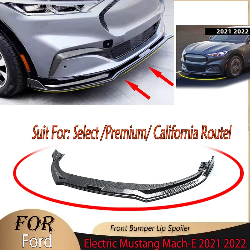 

Front Bumper Lip Spoiler for Ford Electric Mustang Mach-E 2021 2022 Refit Chin Splitter Diffuser Blade Shovel Body Kit Auto Part