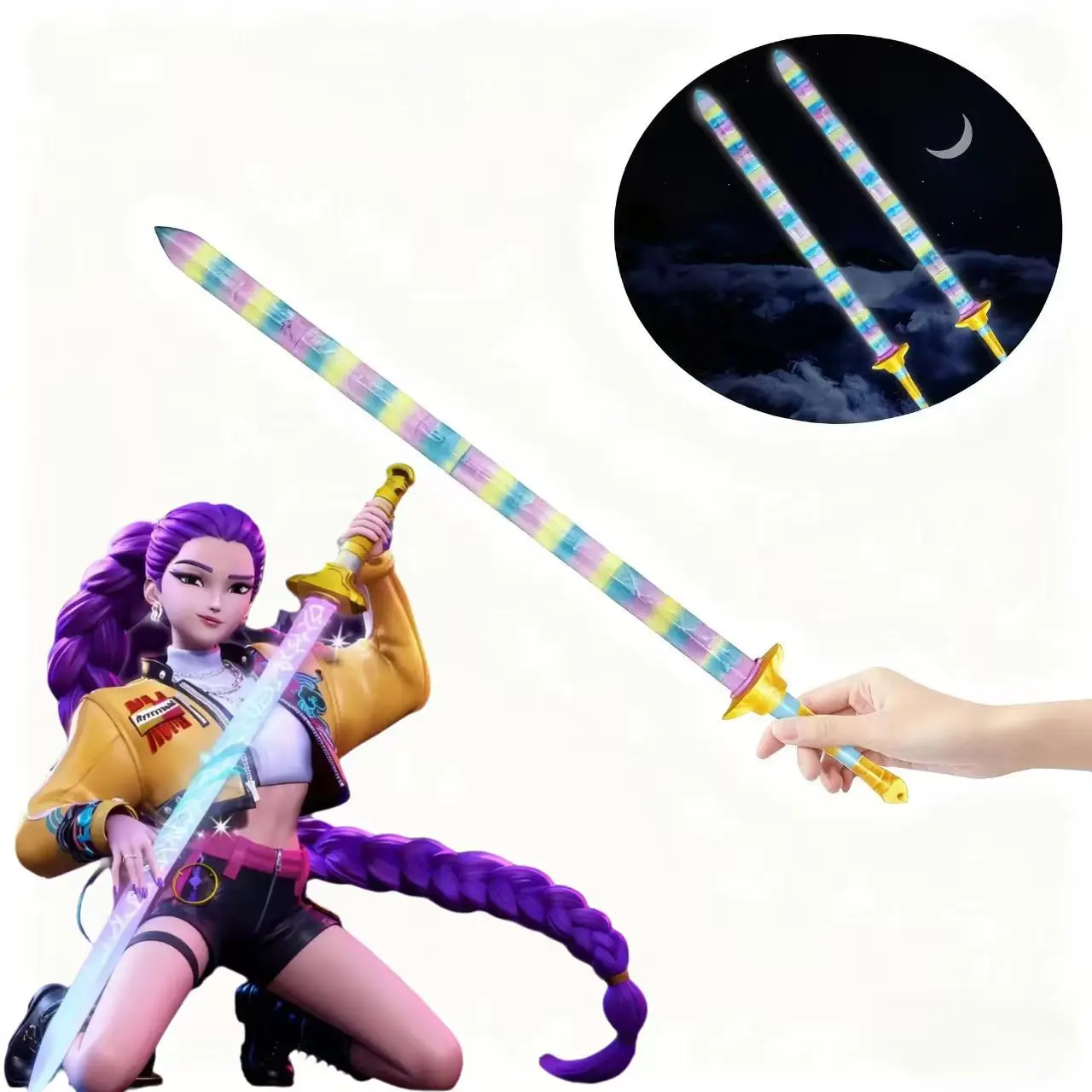 Kpop Demon Hunters Rumi, luces de Cosplay, espada, armas, accesorios de juego de rol para niña, grupo Idol, accesorios de disfraz de Carnaval de Halloween