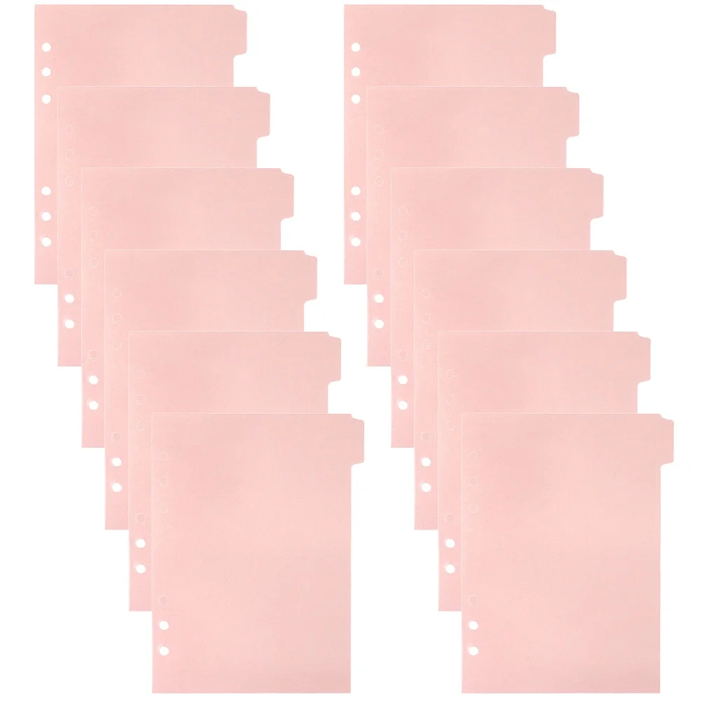 

12pcs A5 Notebook Binder Dividers With Tabs Colored Page Markers For Reports Journals Diaries Index Classified Labels Plastic