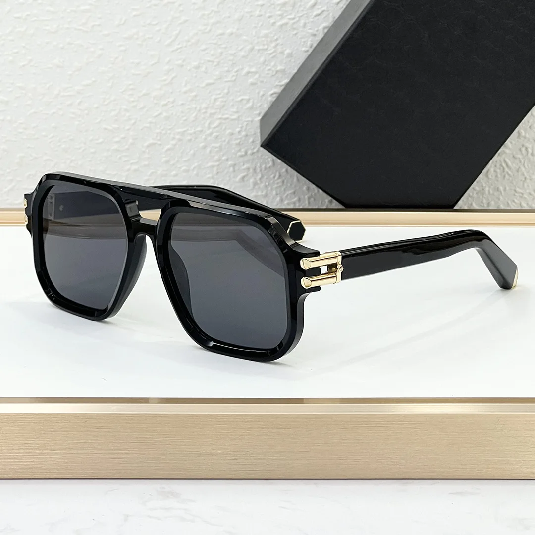 

Ретро-солнцезащитные очки с двойной перемычкой для мужчин и женщин, защита от УФ400, роскошная дизайнерская оправа из ацетата, модные уличные очки-авиаторы