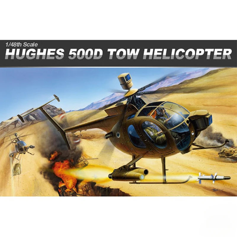 Academy AC12250 1/48 Scale Hughes 500D towing helicopter assemble Plastic model kit